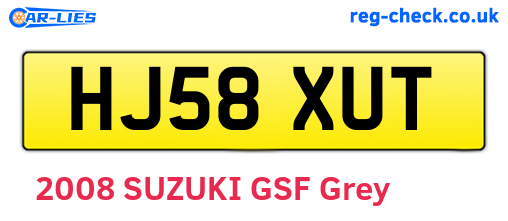 HJ58XUT are the vehicle registration plates.