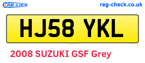 HJ58YKL are the vehicle registration plates.