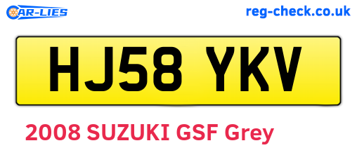HJ58YKV are the vehicle registration plates.