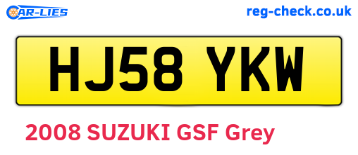 HJ58YKW are the vehicle registration plates.