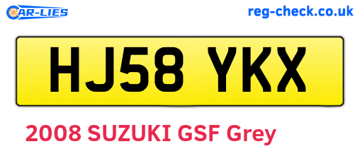 HJ58YKX are the vehicle registration plates.