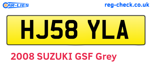 HJ58YLA are the vehicle registration plates.