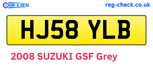 HJ58YLB are the vehicle registration plates.