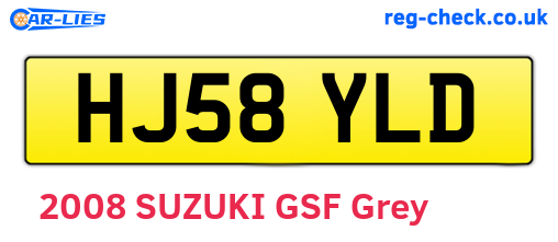 HJ58YLD are the vehicle registration plates.