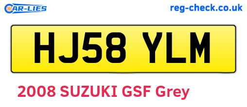 HJ58YLM are the vehicle registration plates.