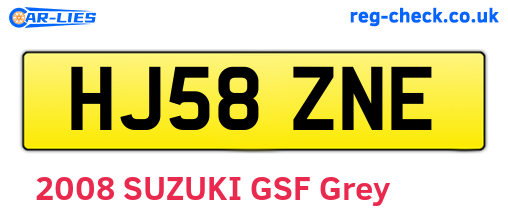 HJ58ZNE are the vehicle registration plates.