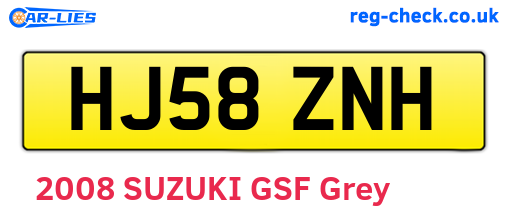 HJ58ZNH are the vehicle registration plates.