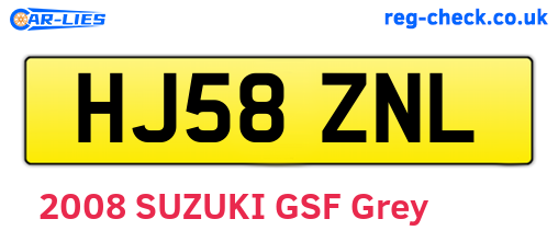 HJ58ZNL are the vehicle registration plates.