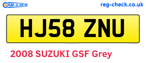 HJ58ZNU are the vehicle registration plates.