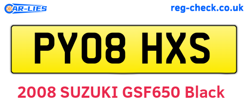 PY08HXS are the vehicle registration plates.