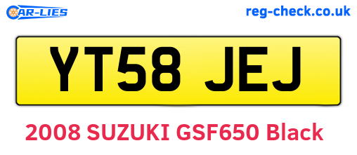 YT58JEJ are the vehicle registration plates.