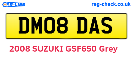DM08DAS are the vehicle registration plates.