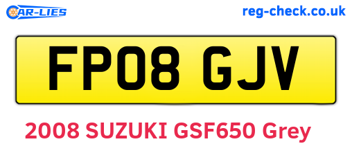 FP08GJV are the vehicle registration plates.
