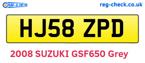 HJ58ZPD are the vehicle registration plates.