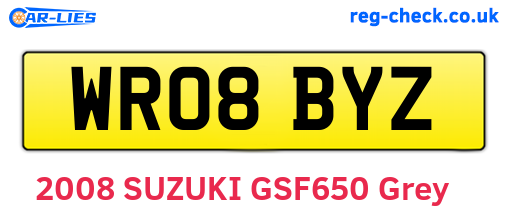 WR08BYZ are the vehicle registration plates.