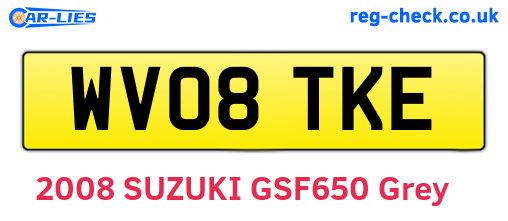 WV08TKE are the vehicle registration plates.