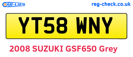 YT58WNY are the vehicle registration plates.