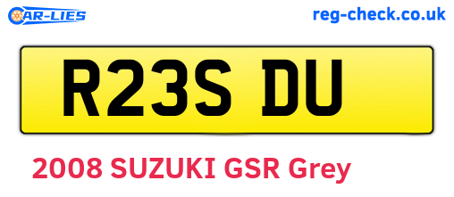 R23SDU are the vehicle registration plates.