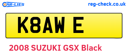 K8AWE are the vehicle registration plates.