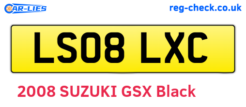 LS08LXC are the vehicle registration plates.