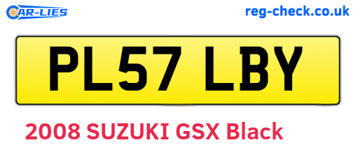 PL57LBY are the vehicle registration plates.