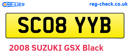 SC08YYB are the vehicle registration plates.