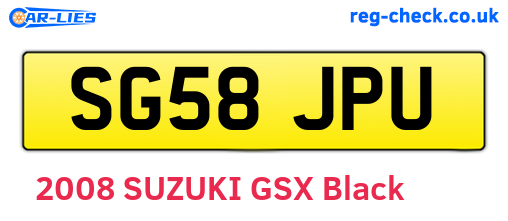SG58JPU are the vehicle registration plates.