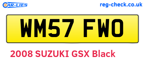 WM57FWO are the vehicle registration plates.