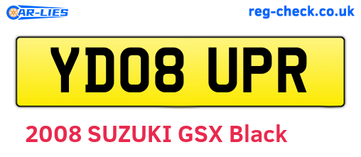YD08UPR are the vehicle registration plates.