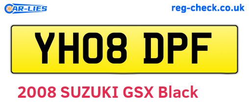 YH08DPF are the vehicle registration plates.