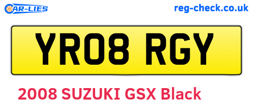 YR08RGY are the vehicle registration plates.