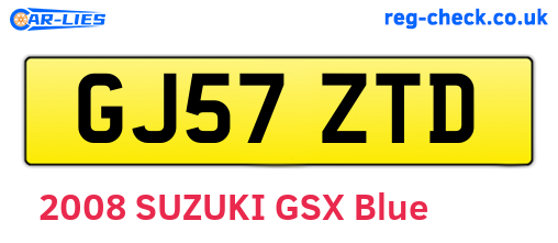 GJ57ZTD are the vehicle registration plates.