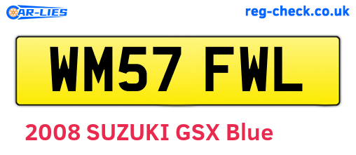 WM57FWL are the vehicle registration plates.