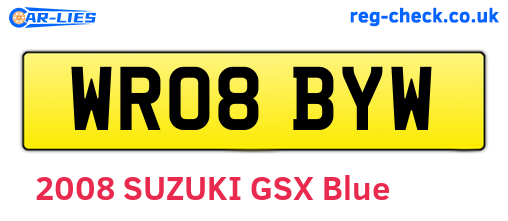 WR08BYW are the vehicle registration plates.