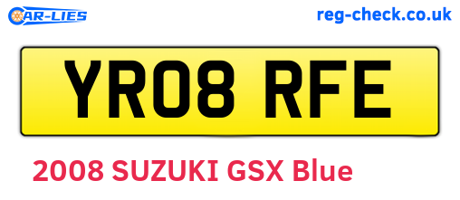 YR08RFE are the vehicle registration plates.