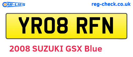 YR08RFN are the vehicle registration plates.