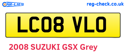 LC08VLO are the vehicle registration plates.