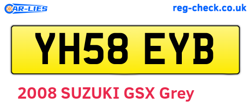 YH58EYB are the vehicle registration plates.