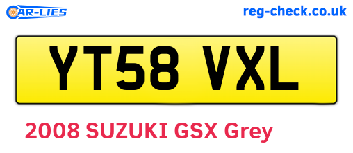 YT58VXL are the vehicle registration plates.