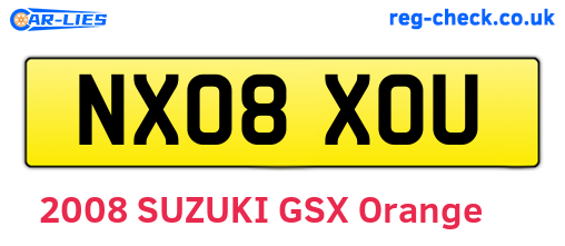 NX08XOU are the vehicle registration plates.