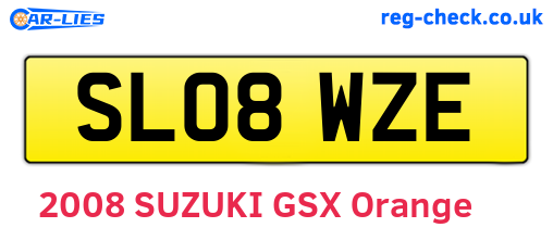 SL08WZE are the vehicle registration plates.