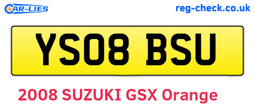 YS08BSU are the vehicle registration plates.