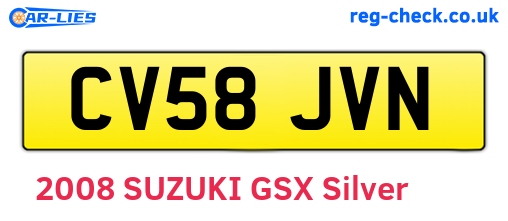 CV58JVN are the vehicle registration plates.
