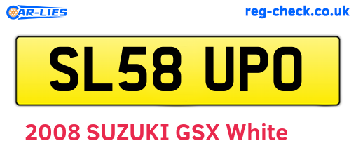 SL58UPO are the vehicle registration plates.