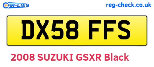 DX58FFS are the vehicle registration plates.
