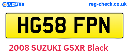 HG58FPN are the vehicle registration plates.