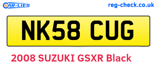 NK58CUG are the vehicle registration plates.