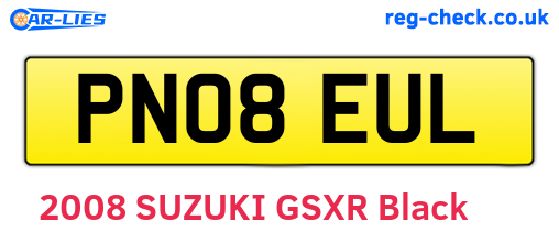 PN08EUL are the vehicle registration plates.