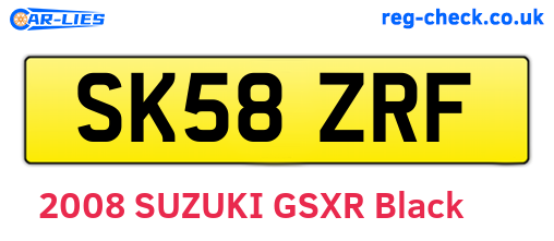 SK58ZRF are the vehicle registration plates.