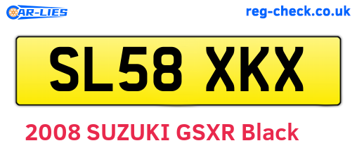 SL58XKX are the vehicle registration plates.